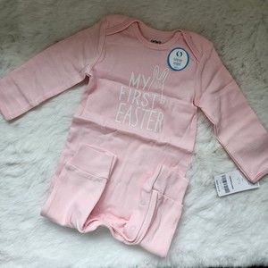 Carter's Baby Girls My First Easter Bunny Jumpsuit Onesie 9M NWT